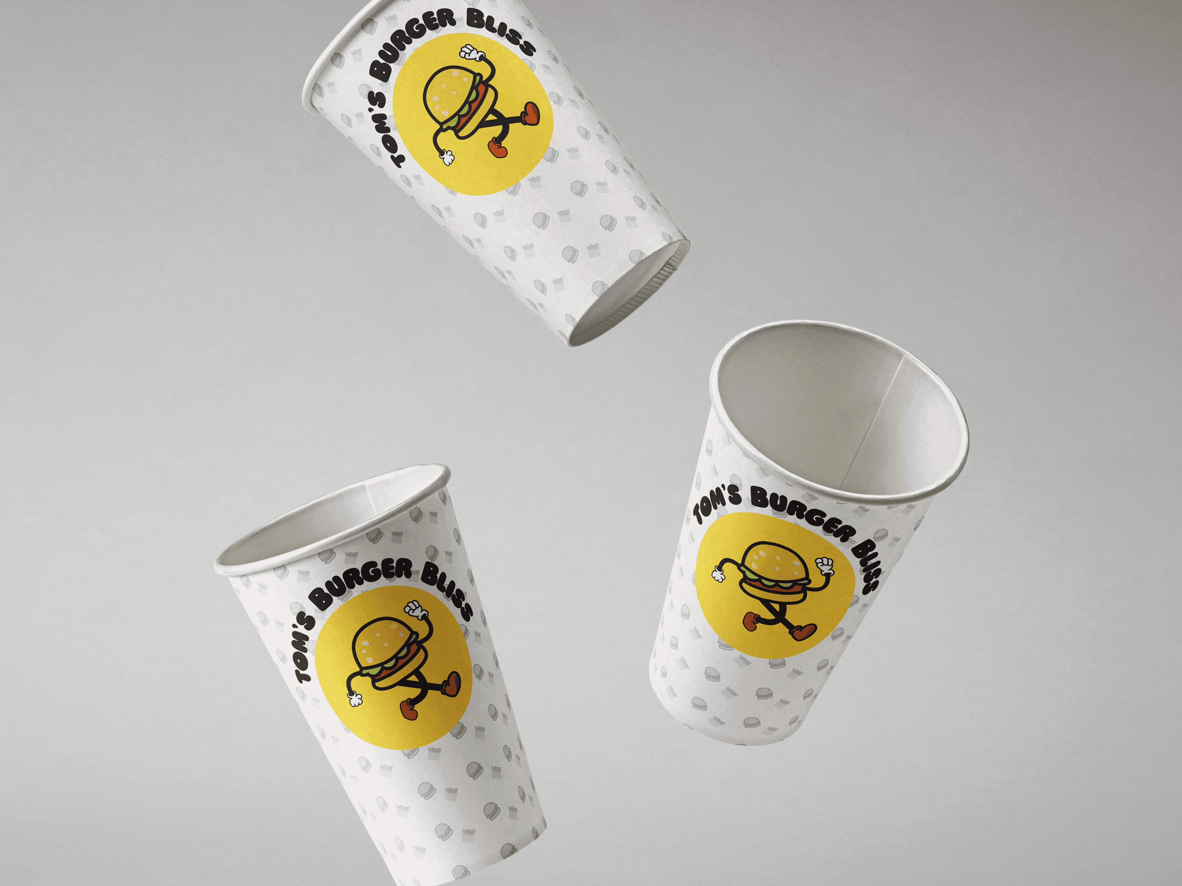 Tom's Burger Bliss cup design